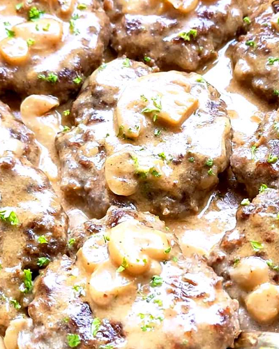 Burger Steak Recipe with Mushroom sauce